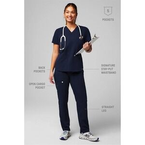 Fabletics Size XXL 2XL 1X Ion Navy Scrub Pants Medical Dental Utility